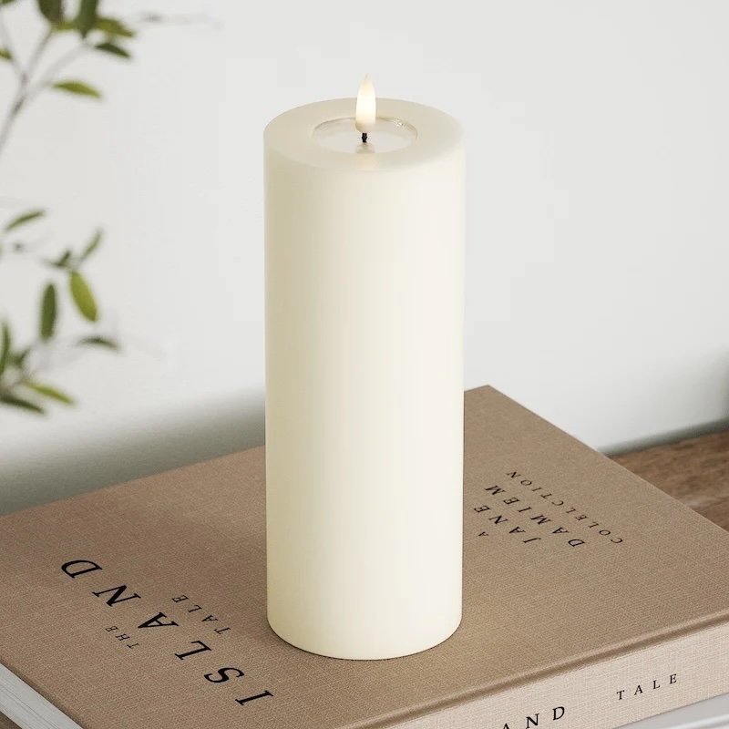 LED Candle Pillar Cream 7.5 X 20 cm